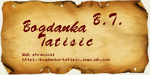 Bogdanka Tatišić vizit kartica